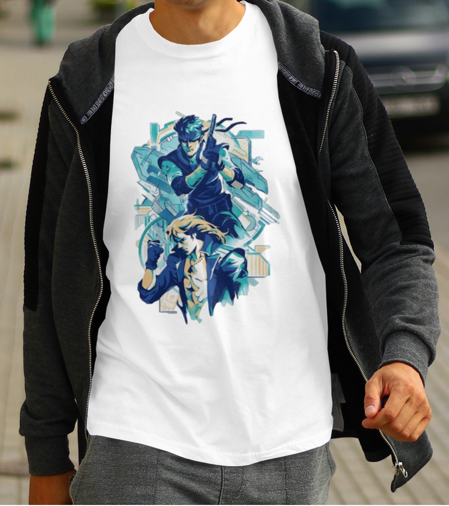Solid Snake Frank Jaeger Tactical Espionage Metal Action T-Shirt