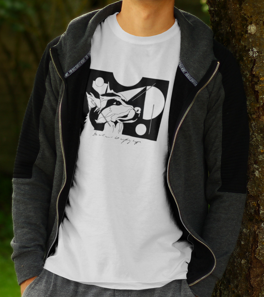 Wolf You Will Never Let Anything Happen Abstract Art Geometric Shapes T-Shirt