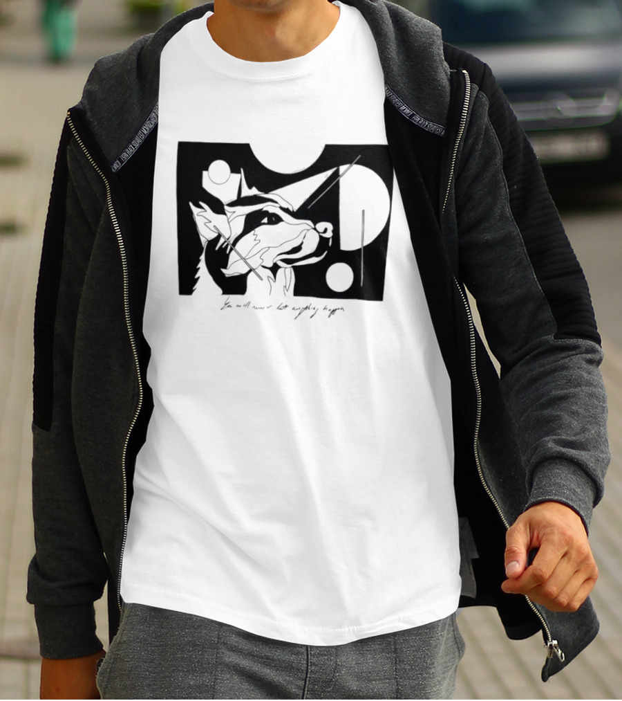 Wolf You Will Never Let Anything Happen Abstract Art Geometric Shapes T-Shirt