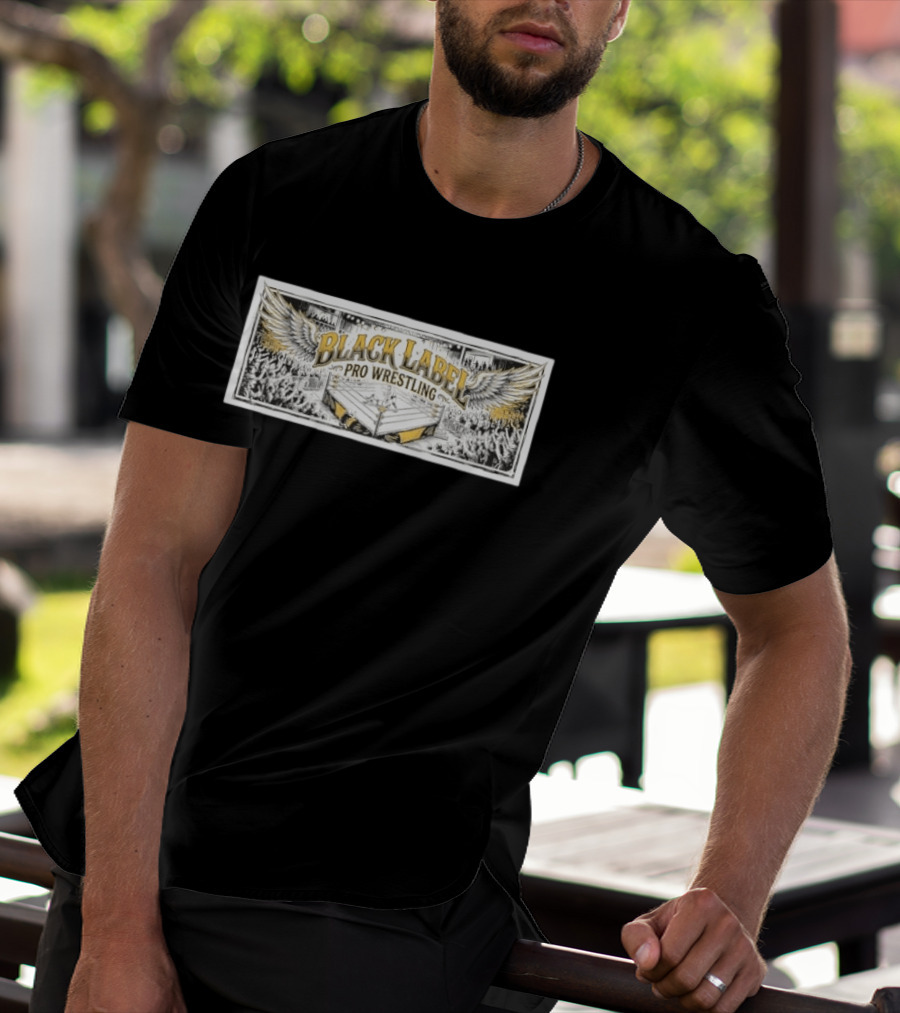 Black Label Pro Wrestling Winged Ring Fans Indie Wrestling T-Shirt