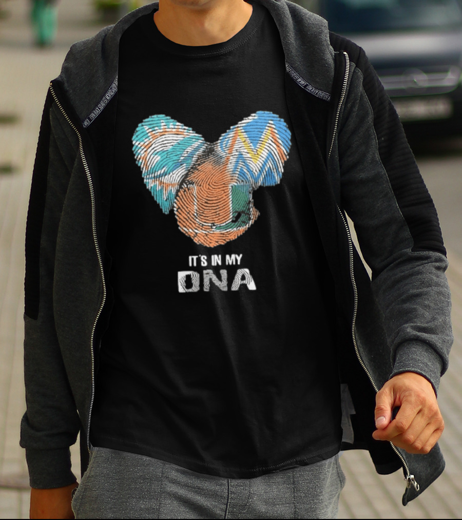 Dolphins Marlins Hurricanes It's In My DNA Fingerprint T-Shirt