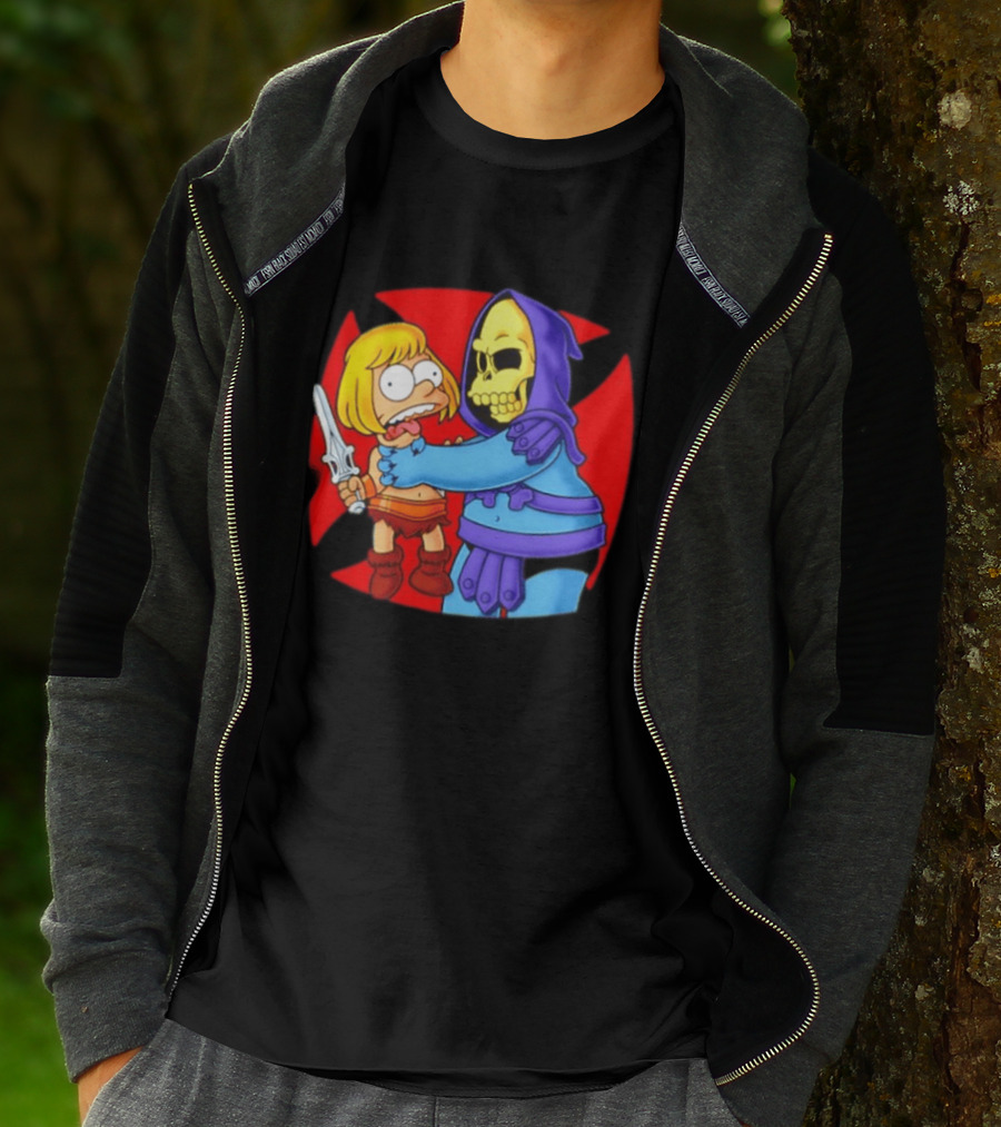 He Man Skeletor Masters Of The Universe Bart Simpson Mashup T-Shirt