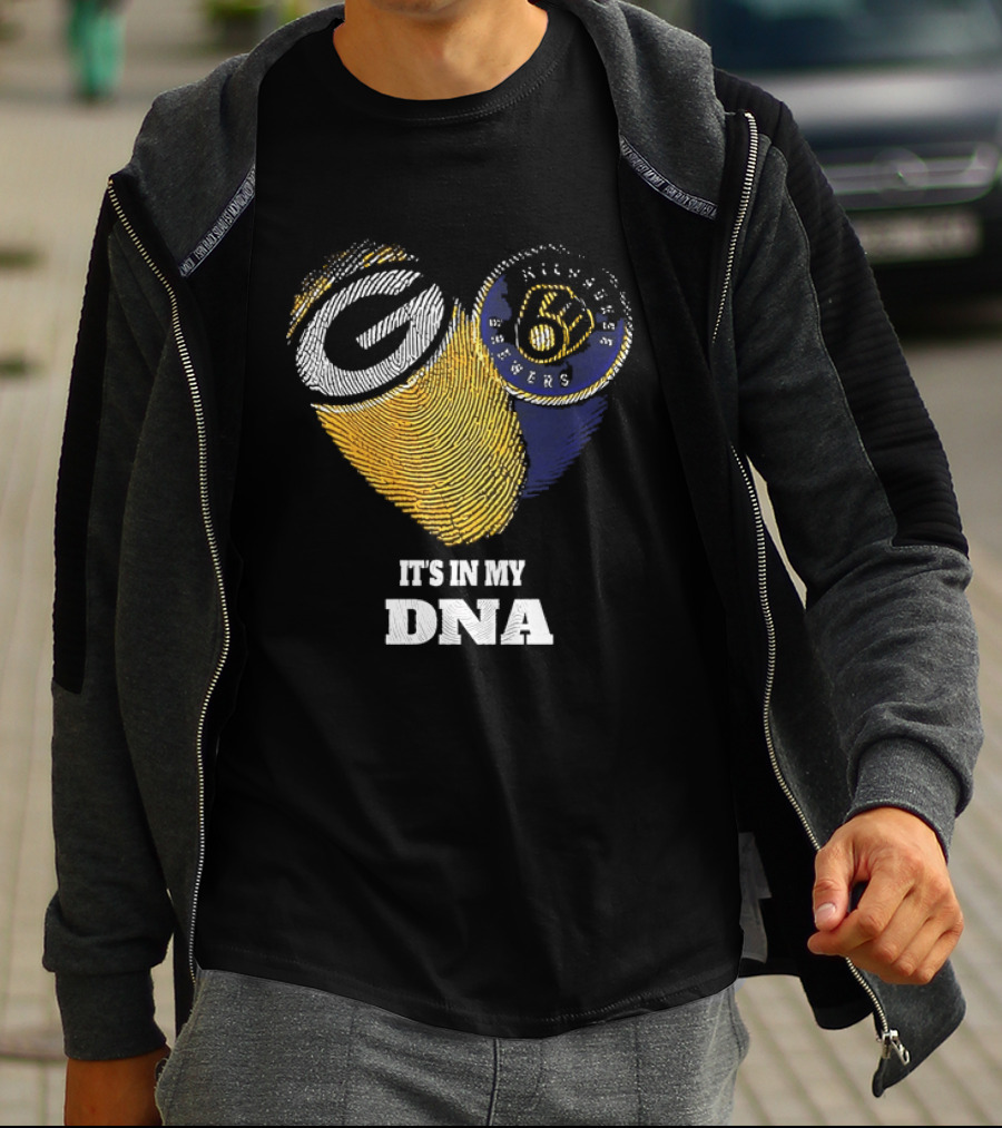 It Is In My DNA Green Bay Packers Milwaukee Brewers T-Shirt