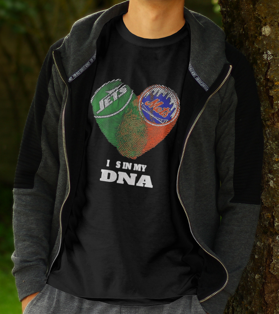 New York Jets Mets Heart Fingerprint It Is In My DNA T-Shirt