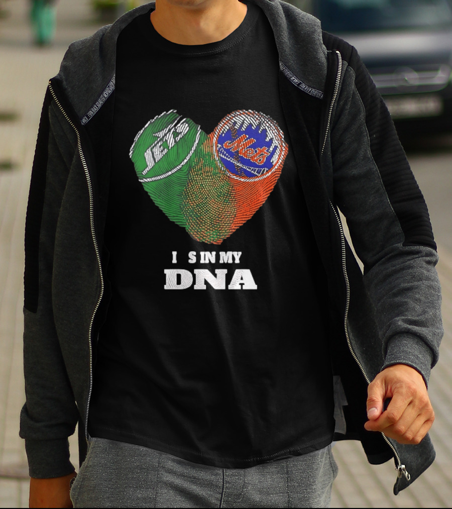 New York Jets Mets Heart Fingerprint It Is In My DNA T-Shirt