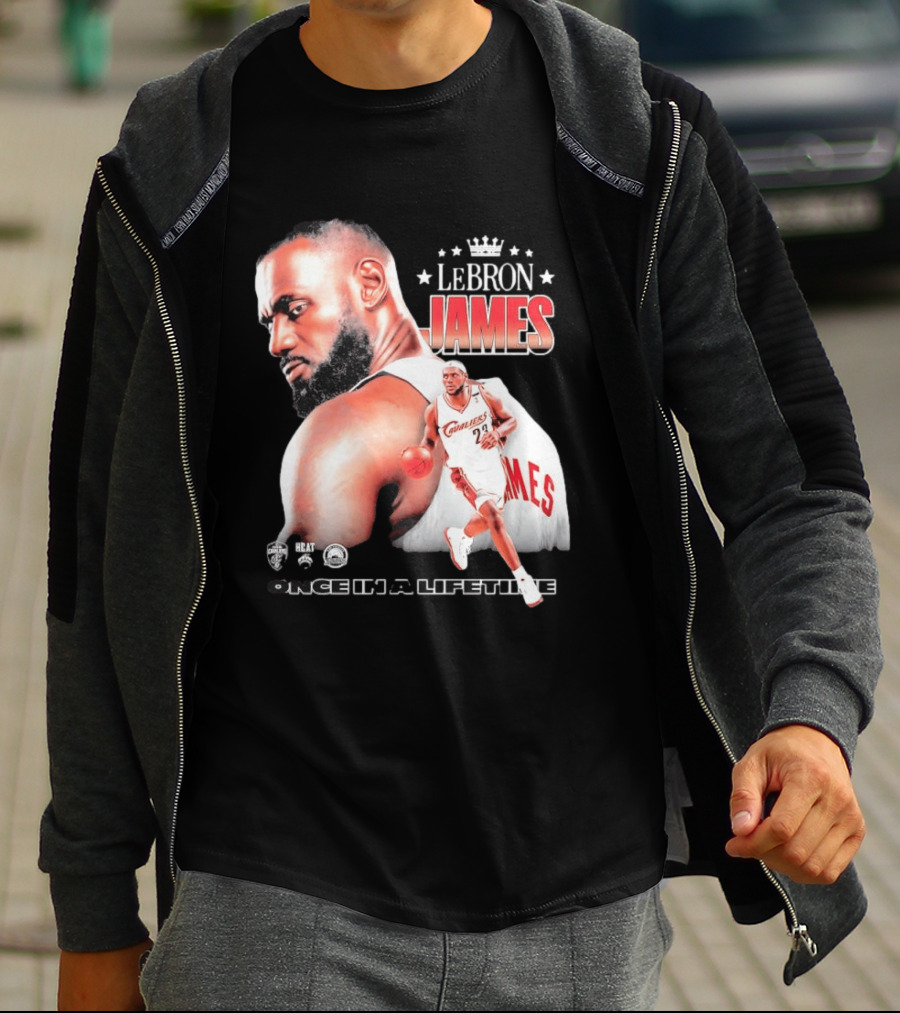 LeBron James Cleveland Cavaliers Once In A Lifetime NBA Heat Championships T-Shirt