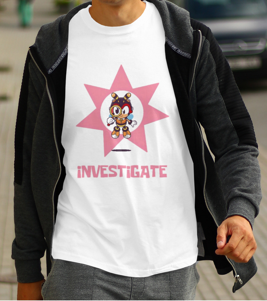 INVESTiGATE Charmy Bee Star Emblem Detective T-Shirt