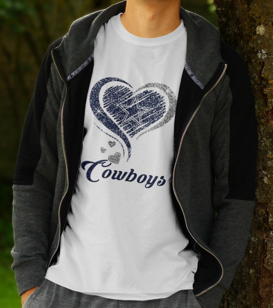 Dallas Cowboys Heart Glitter T-Shirt
