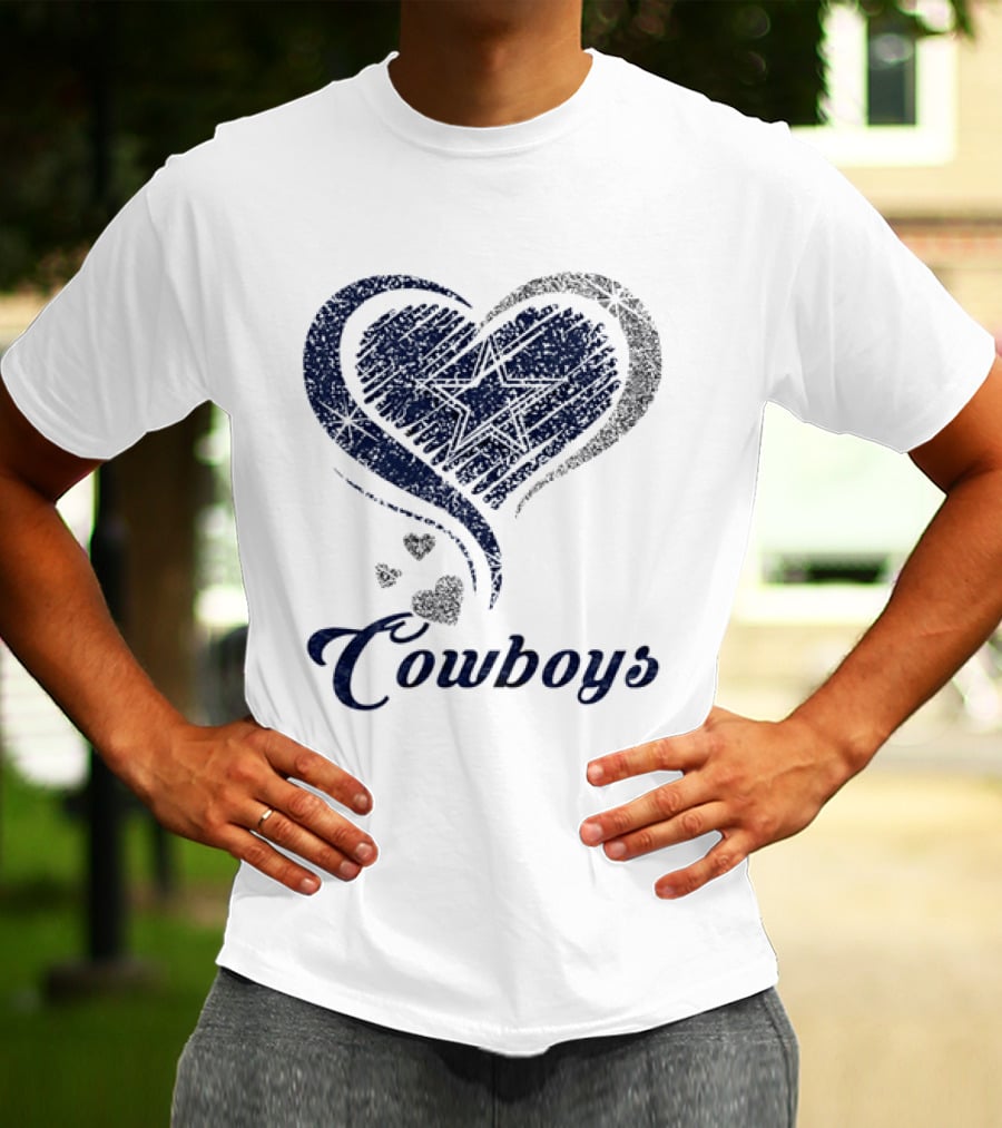Dallas Cowboys Heart Glitter T-Shirt