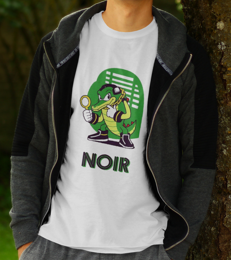 Vector The Crocodile Chaotix Detective Agency Noir Magnifying Glass Image T-Shirt