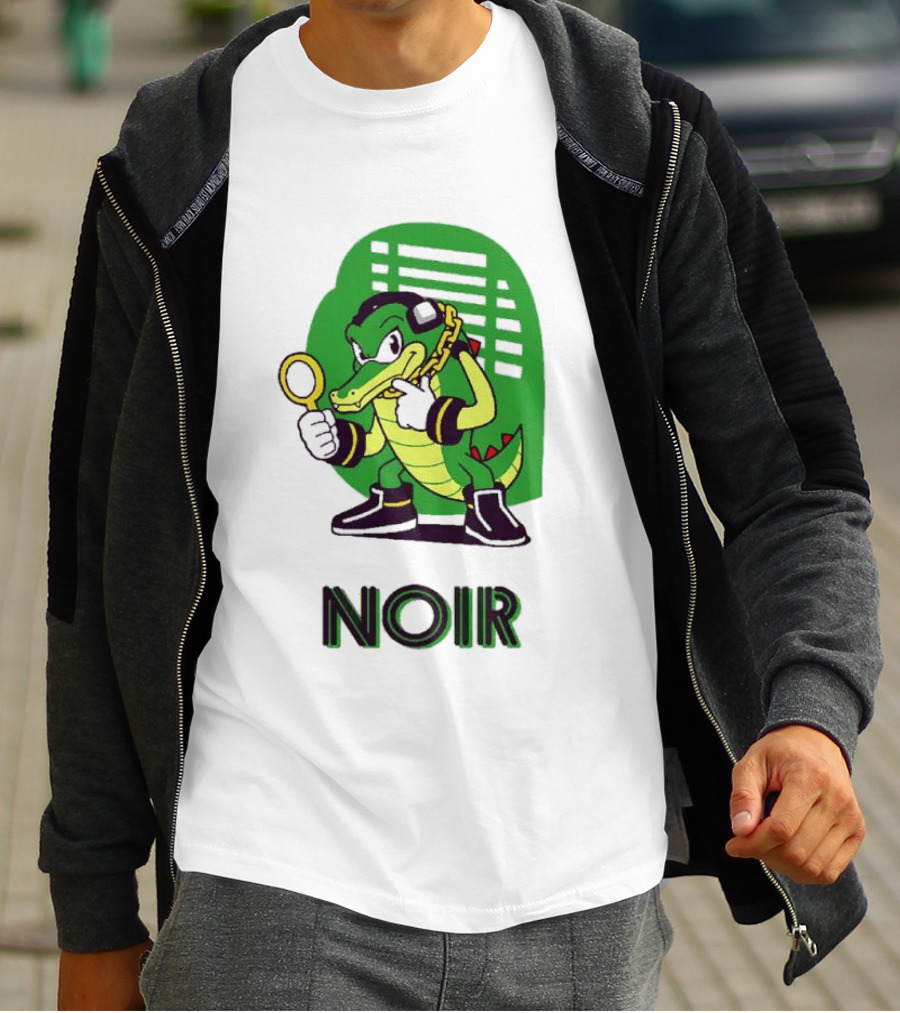 Vector The Crocodile Chaotix Detective Agency Noir Magnifying Glass Image T-Shirt