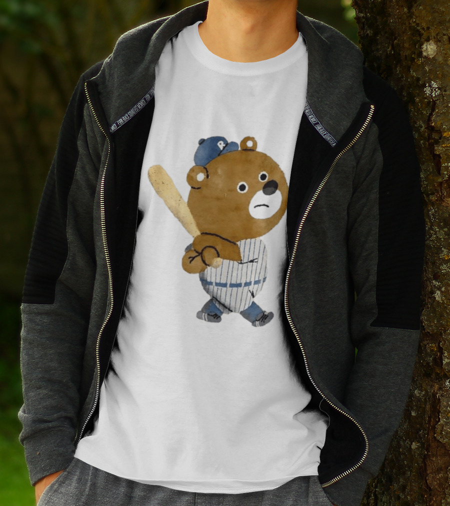 Kuma Bear Takuto Nakagawa Baseball Player Character In Striped Uniform T-Shirt