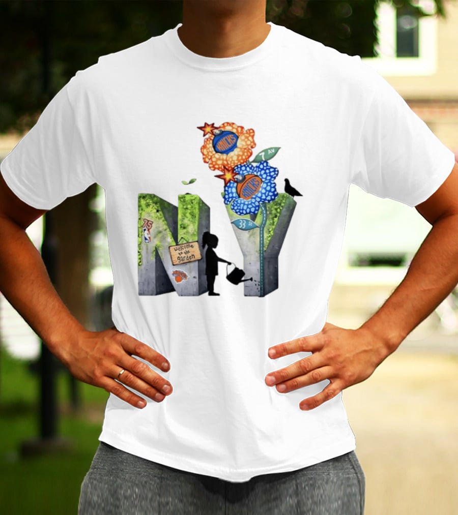 New York Knicks Welcome To The Garden 75th Anniversary 33 Seventh Avenue T-Shirt