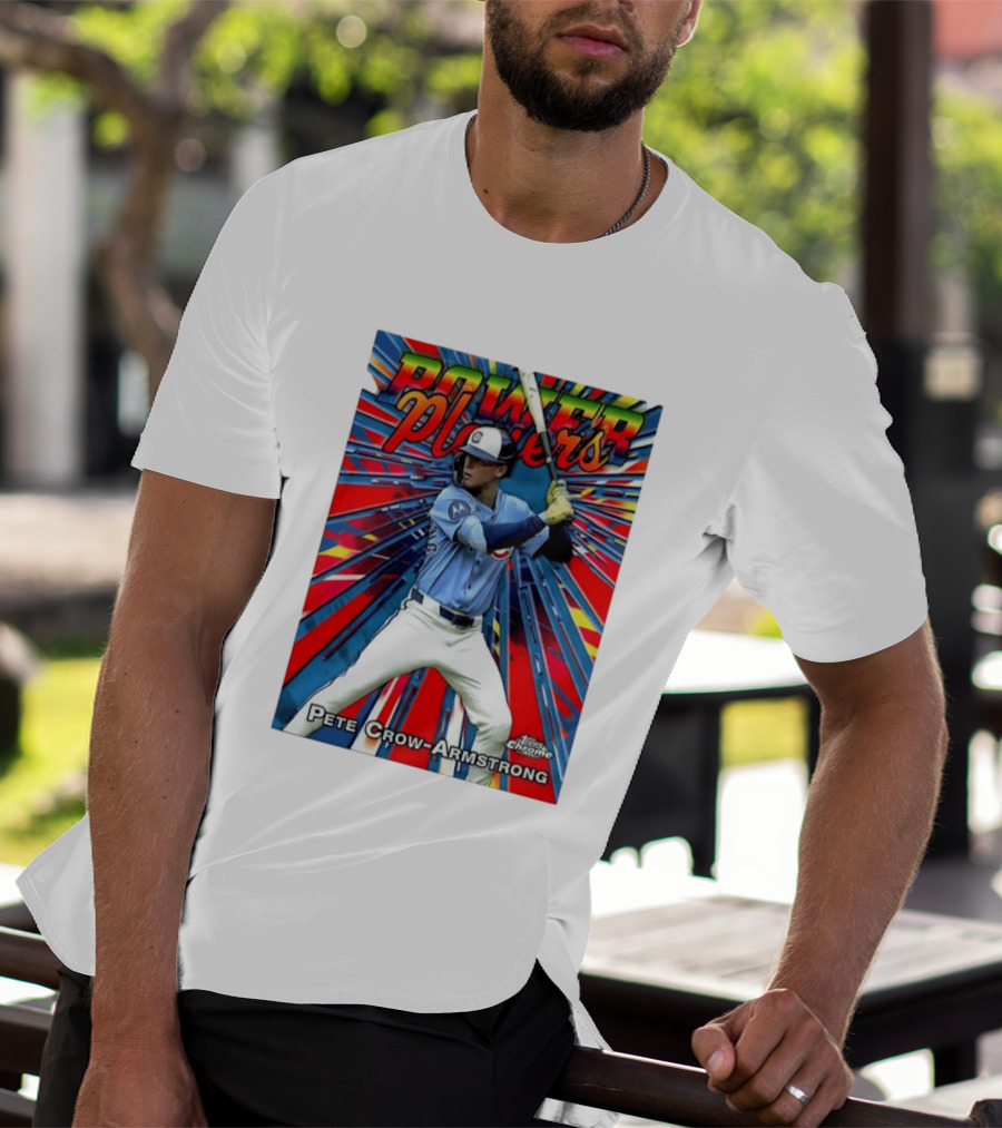 Pete Crow Armstrong Power Players Chicago Cubs Topps Chrome MLB Baseball T-Shirt