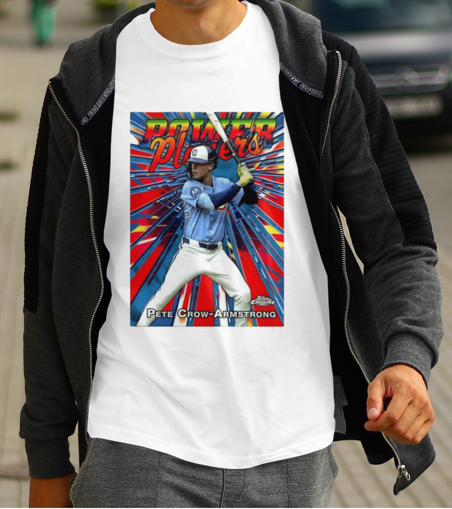 Pete Crow Armstrong Power Players Chicago Cubs Topps Chrome MLB Baseball T-Shirt