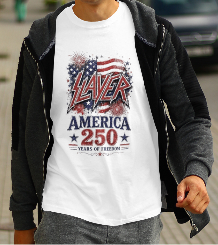 Slayer America 250 Years Of Freedom Stars And Stripes T-Shirt
