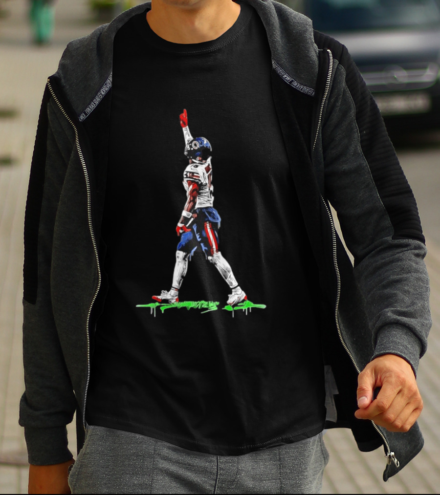 DJ Moore Chicago Bears Touchdown Celebration Action Pose Football Graffiti T-Shirt
