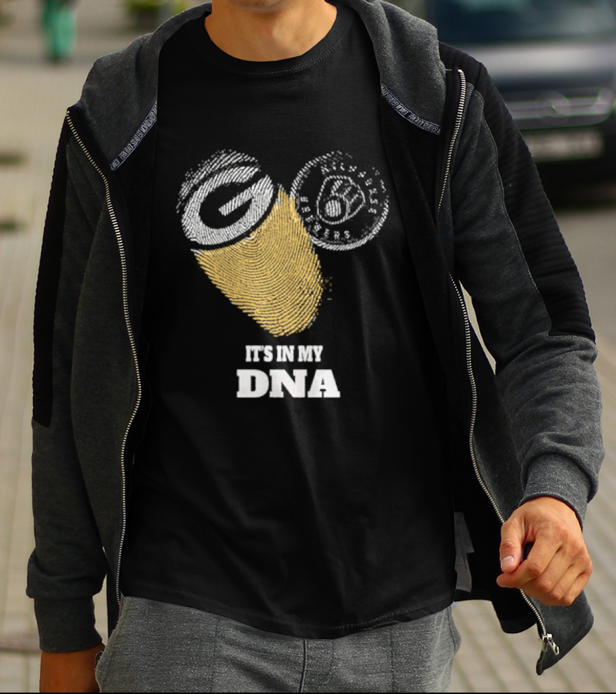 Packers Brewers It's In My DNA Football Baseball Fan Pride T-Shirt