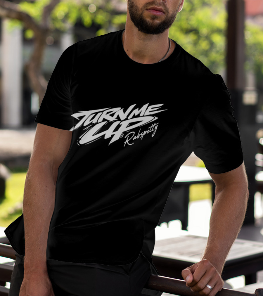 Rabsopetty Turn Me Up Dynamic Script T-Shirt