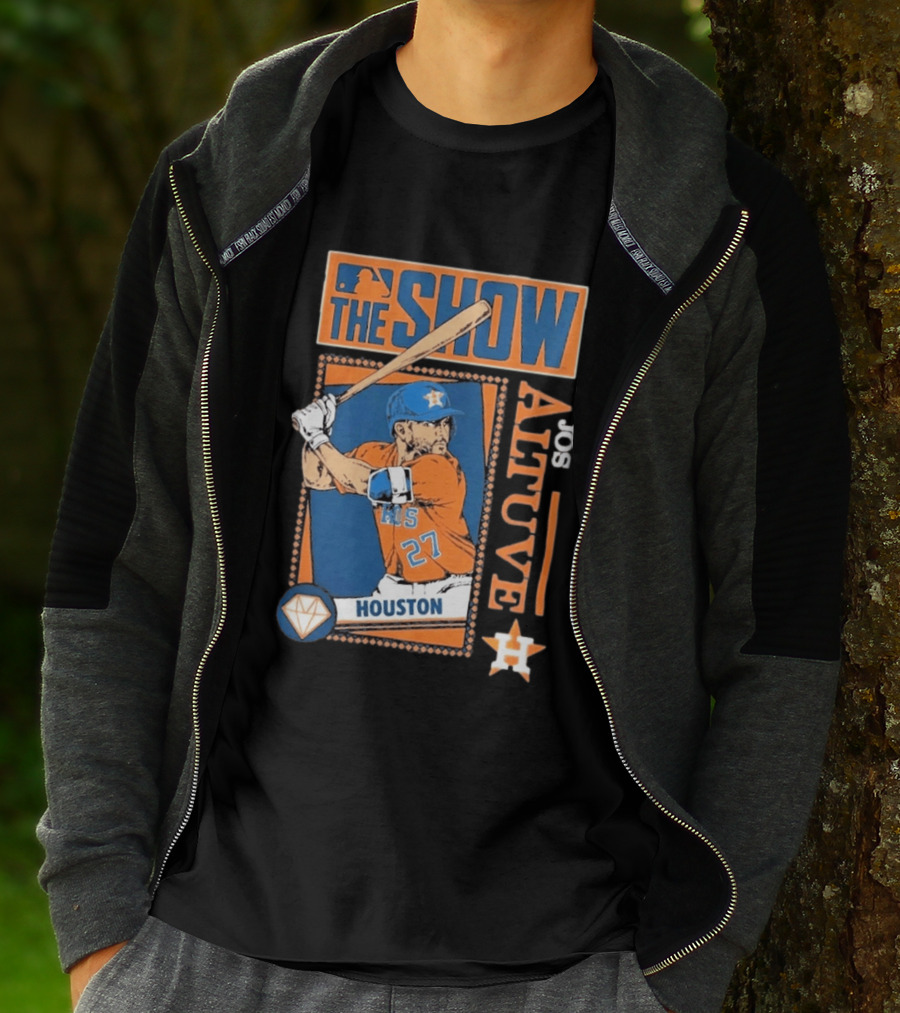 Houston Astros Jose Altuve The Show MLB Player Homage Navy Tri Blend T-Shirt