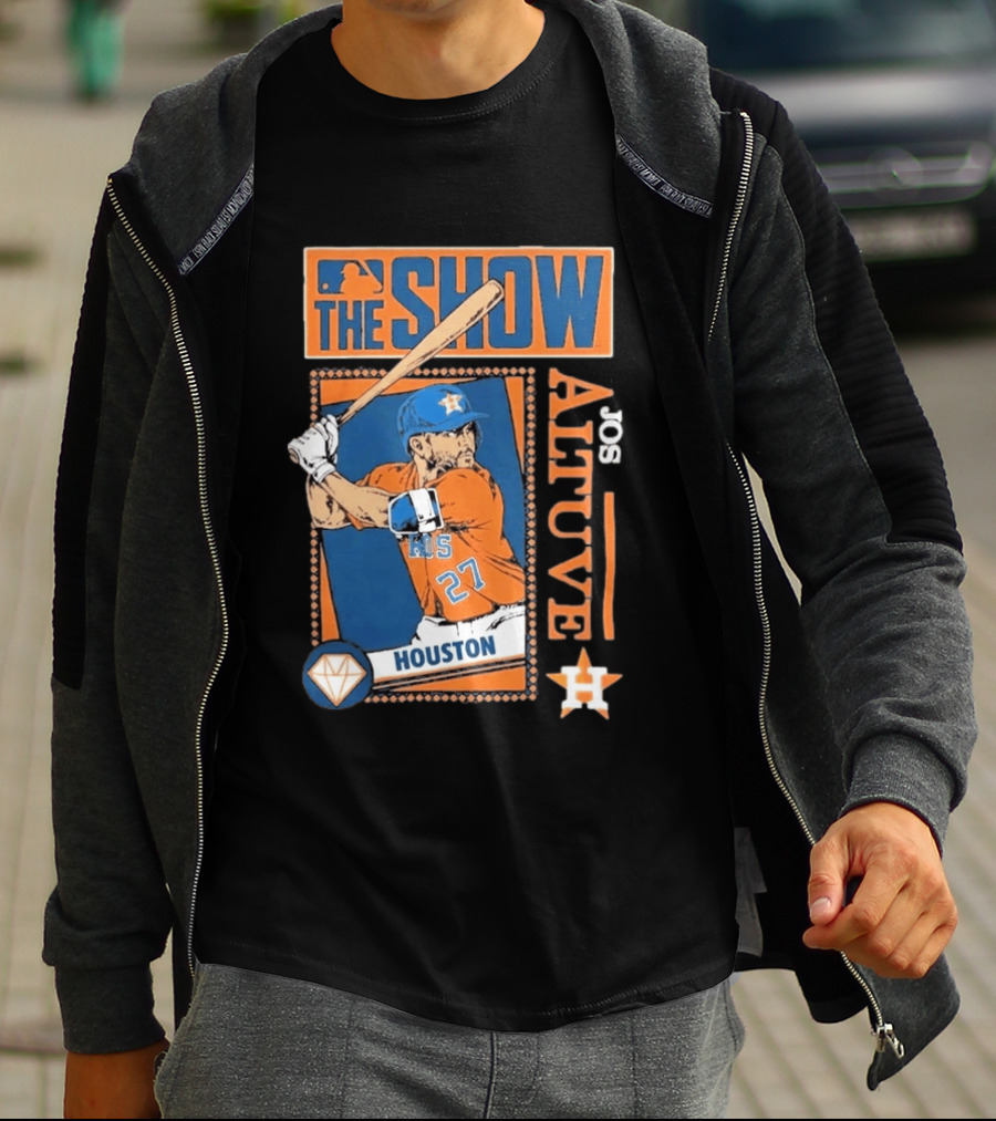 Houston Astros Jose Altuve The Show MLB Player Homage Navy Tri Blend T-Shirt