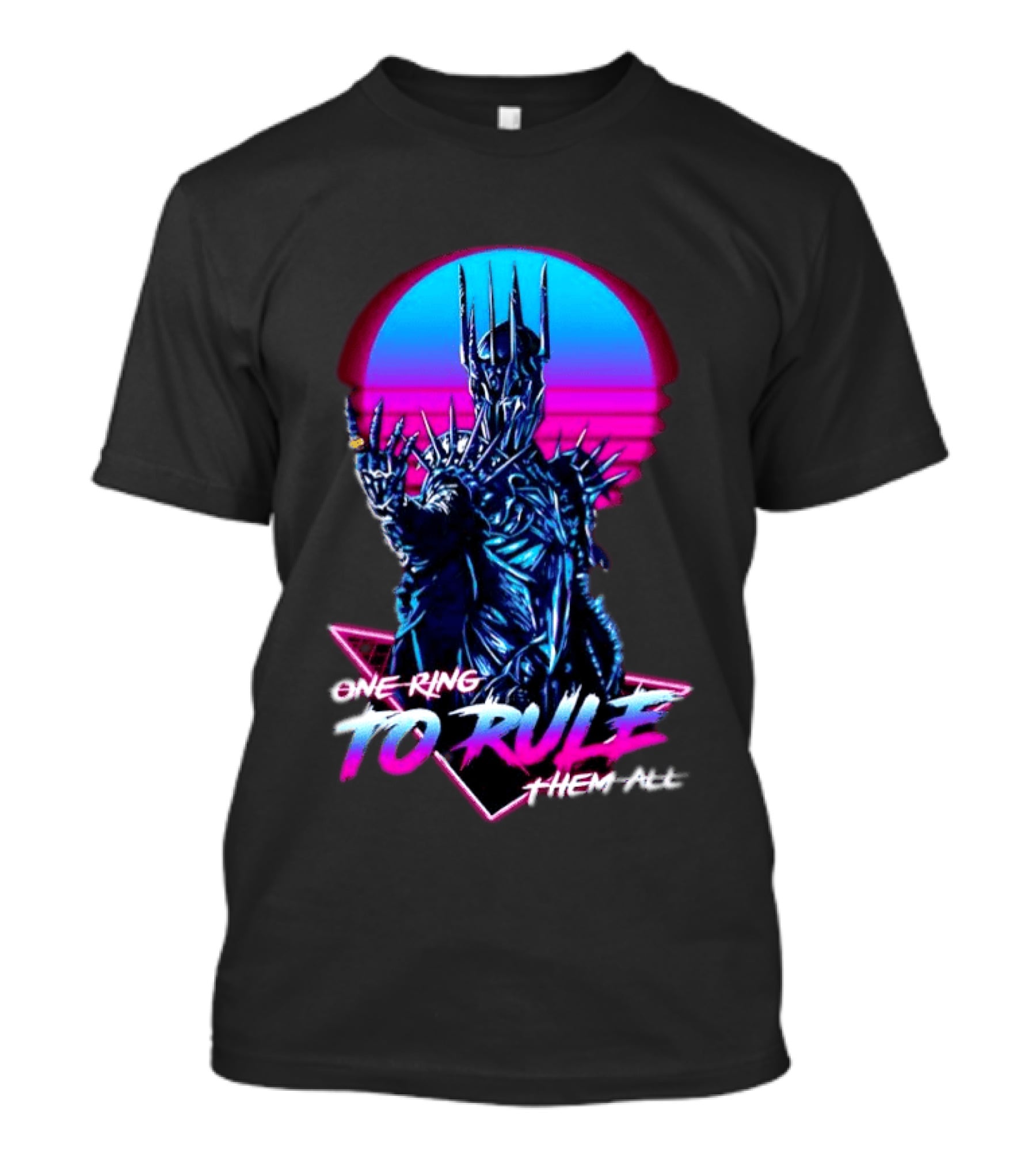 Sauron One Ring To Rule Them All Retro Pink Neon Lord Of The Rings T-Shirt