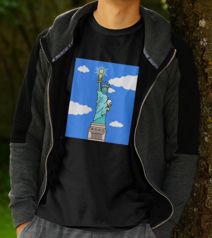 Jalen Brunson Statue Of Liberty New York 11 NBA Trophy T-Shirt