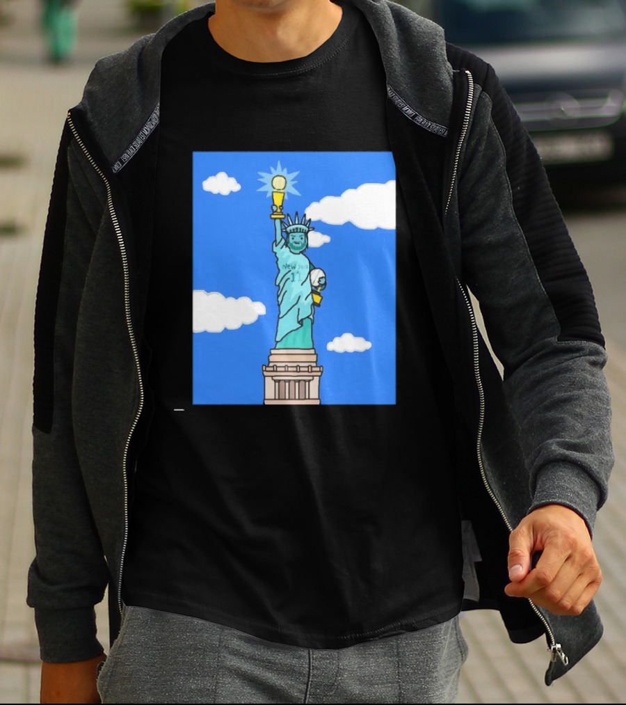 Jalen Brunson Statue Of Liberty New York 11 NBA Trophy T-Shirt