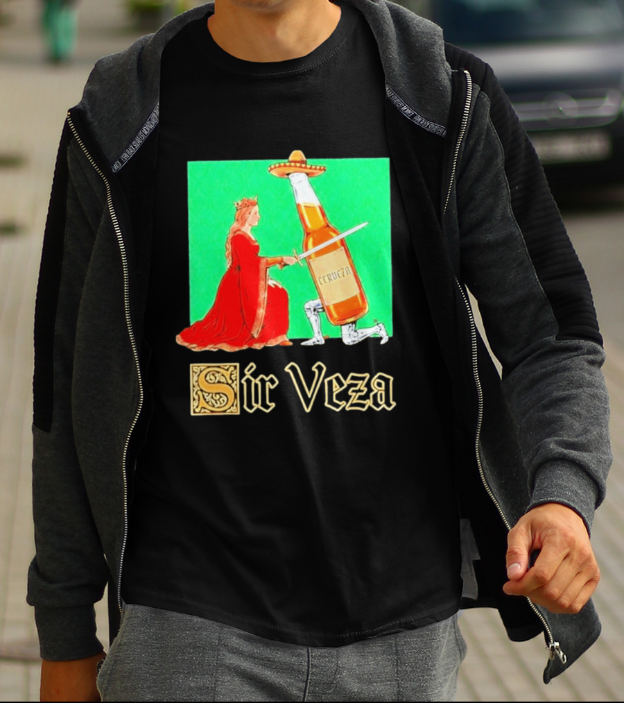 Sir Veza Cerveza Beer Bottle Knighted By Queen Sombrero T-Shirt