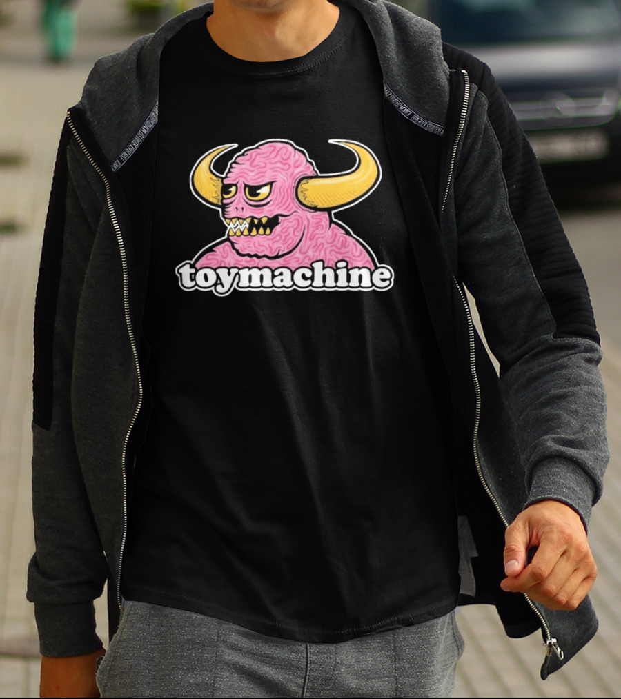 Toy Machine Monster With Horns And Brain Texture T-Shirt