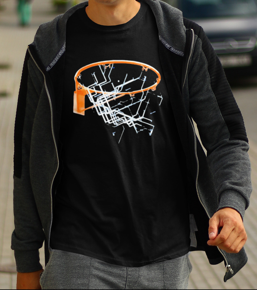 New York City Subway Map Basketball Hoop The Bronx Manhattan Queens T-Shirt