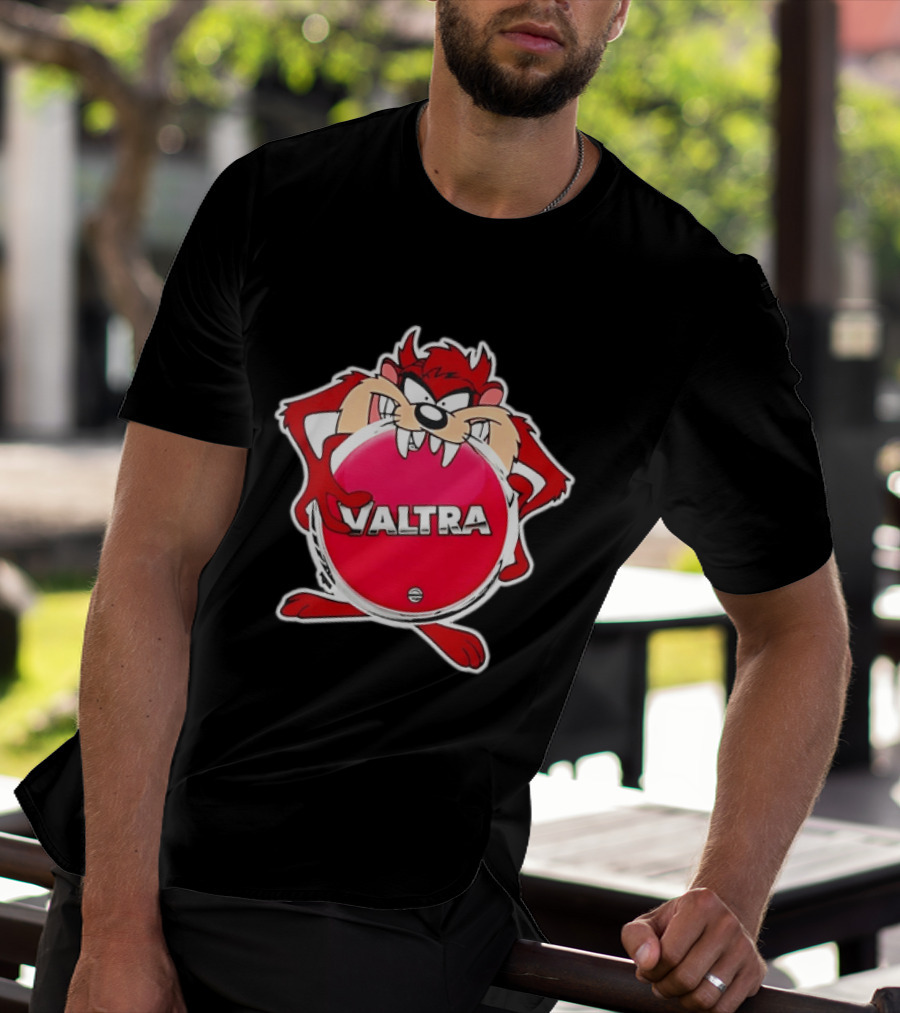 Valtra Tasmanian Devil Character Holding Red Disc T-Shirt