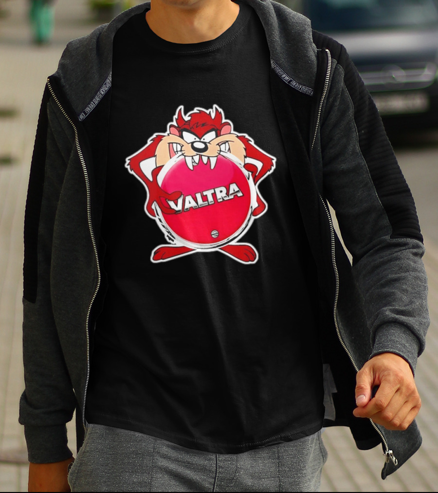 Valtra Tasmanian Devil Character Holding Red Disc T-Shirt
