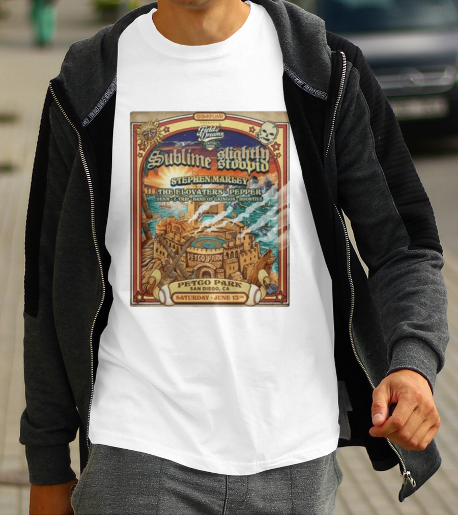 Sublime Slightly Stoopid Stephen Marley At Field Of Dreams Festival Petco Park Saturday June 13Th 2026 T-Shirt