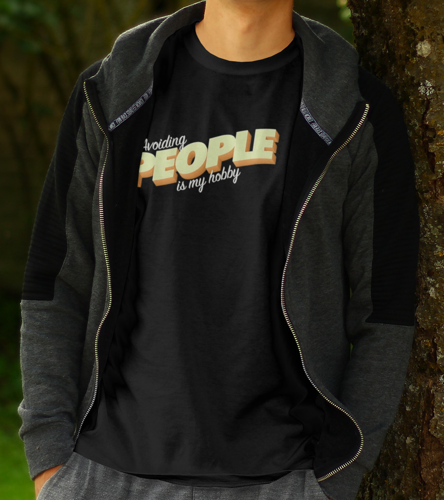 Avoiding People Is My Hobby Retro Bold Lettering T-Shirt