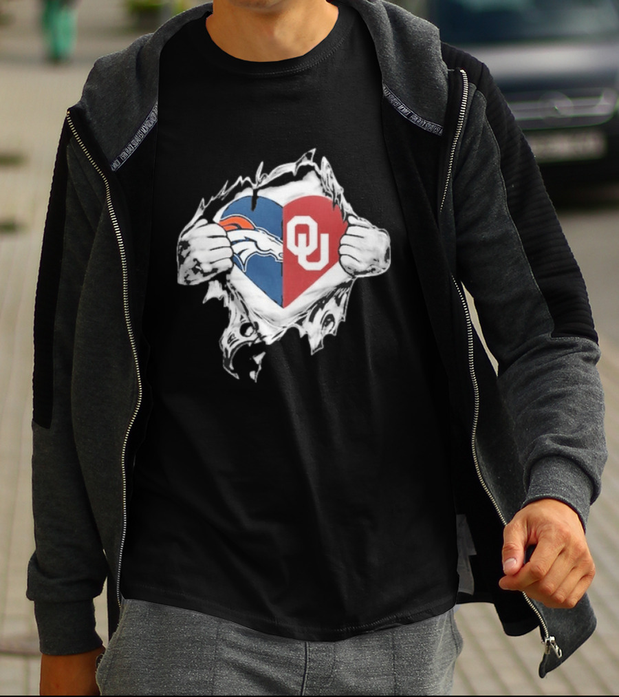Broncos OU Sooners Heart Blend T-Shirt