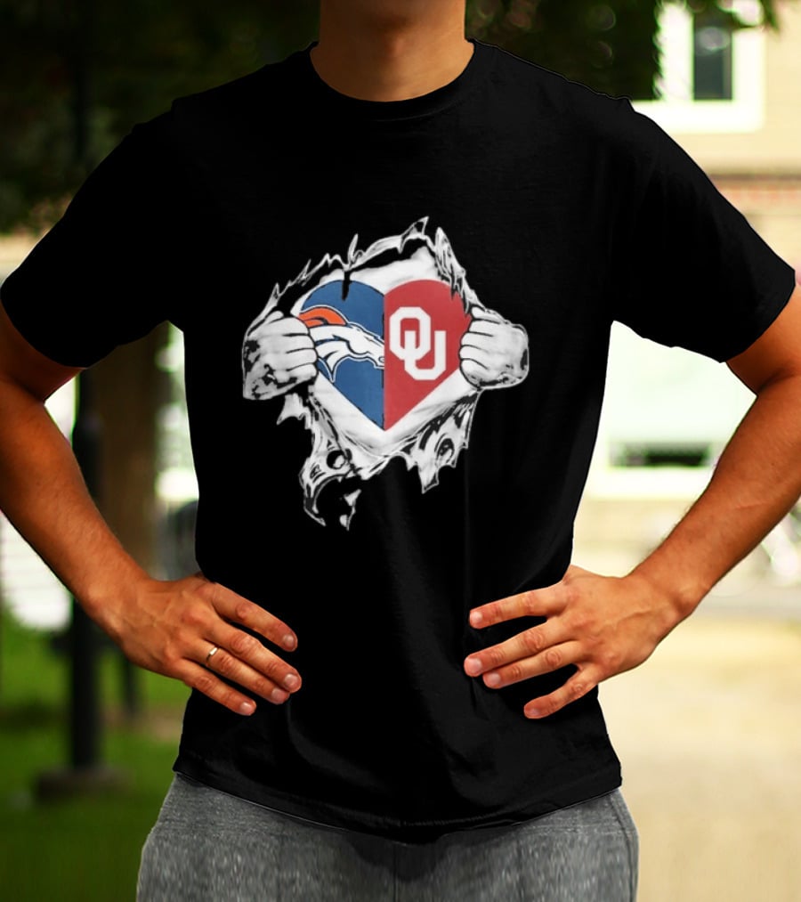 Broncos OU Sooners Heart Blend T-Shirt