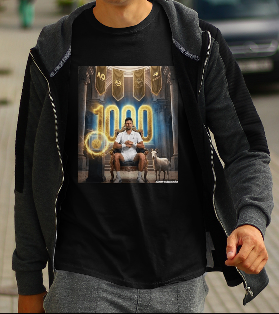 Novak Djokovic 1000 Weeks ATP Top 20 Tennis Player T-Shirt