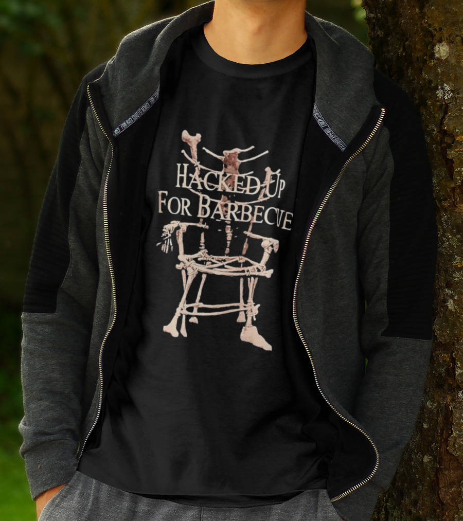 Hacked Up For Barbecue Skeleton Bones Artwork Mortician T-Shirt