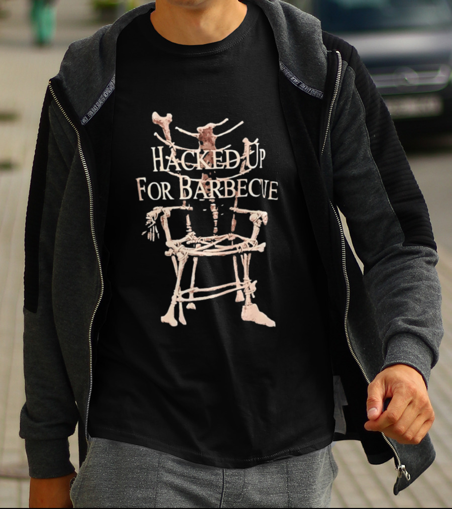 Hacked Up For Barbecue Skeleton Bones Artwork Mortician T-Shirt