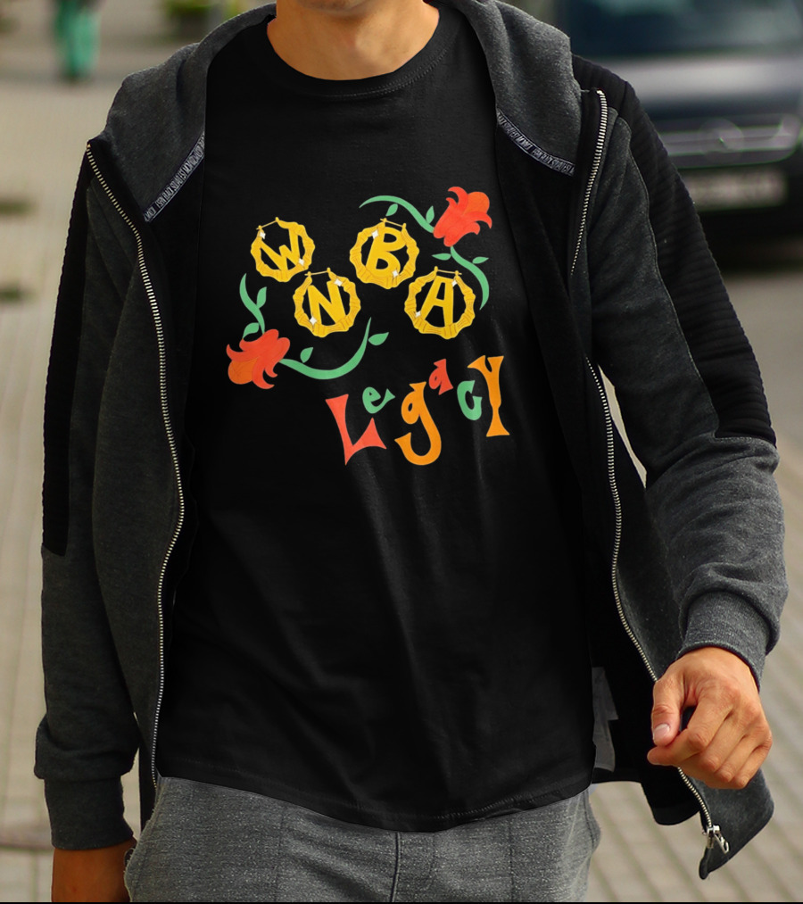 WNBA Bamboo Hoop Earrings Legacy Floral T-Shirt