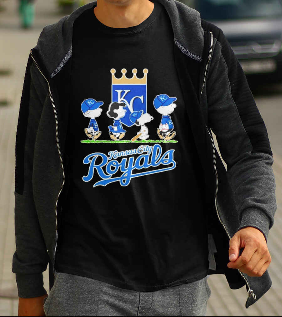Kansas City Royals Peanuts Characters KC Classic Collaboration T-Shirt