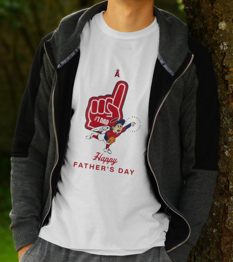 Happy Father's Day 2026 Los Angeles Angels Baseball Fan Foam Finger T-Shirt