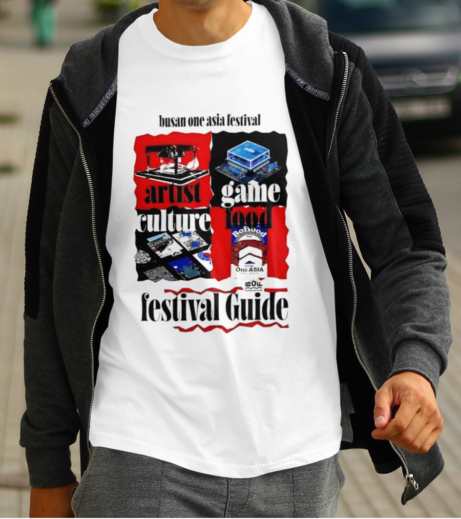 Busan One Asia Festival Artist Game Food Culture Festival Guide T-Shirt