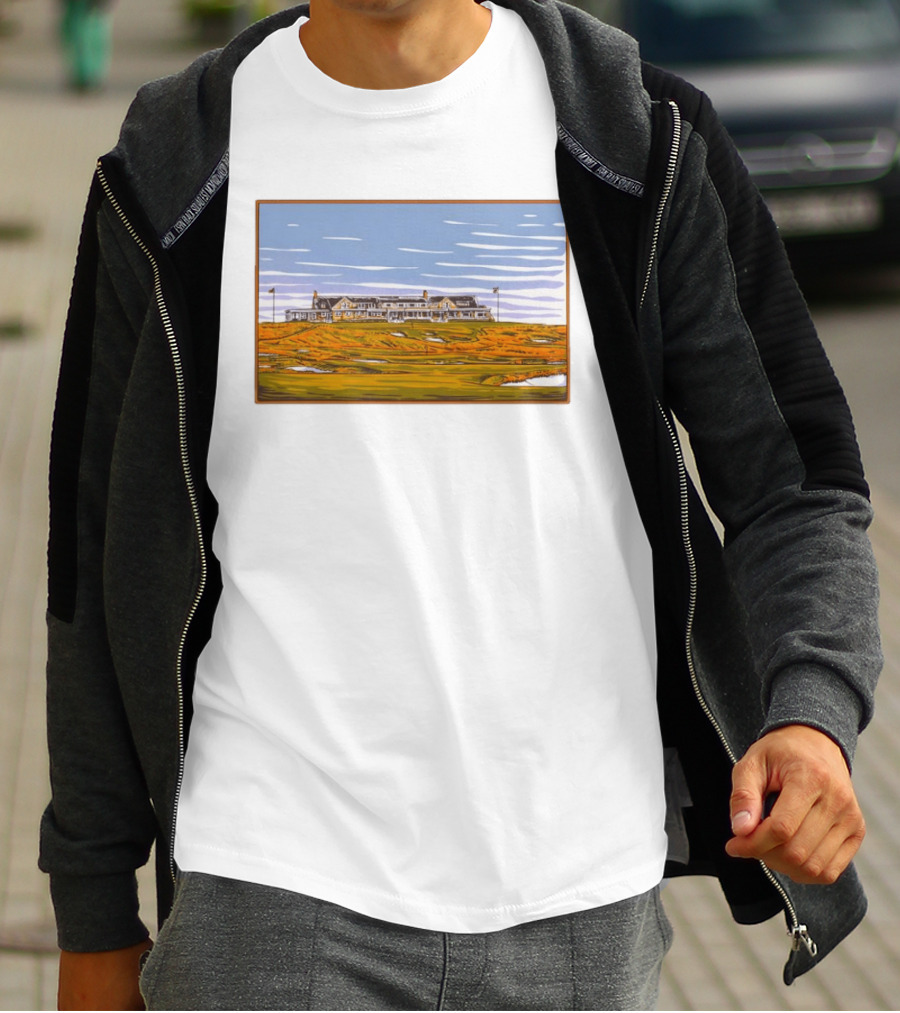 Shinnecock Hills Golf Club Clubhouse Course Landscape View Southampton New York T-Shirt