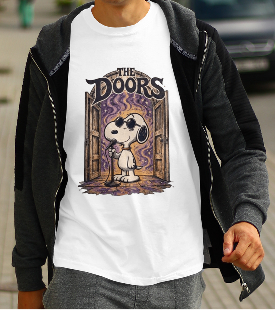 Snoopy The Doors Open The Mind Midnight Light T-Shirt