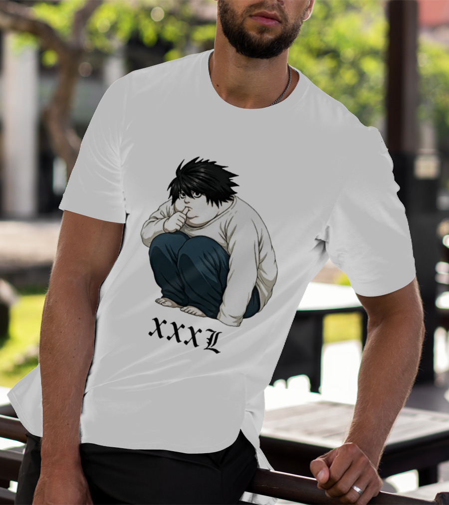 L Lawliet Xxxl Meme Anime Character Sitting Pose T-Shirt