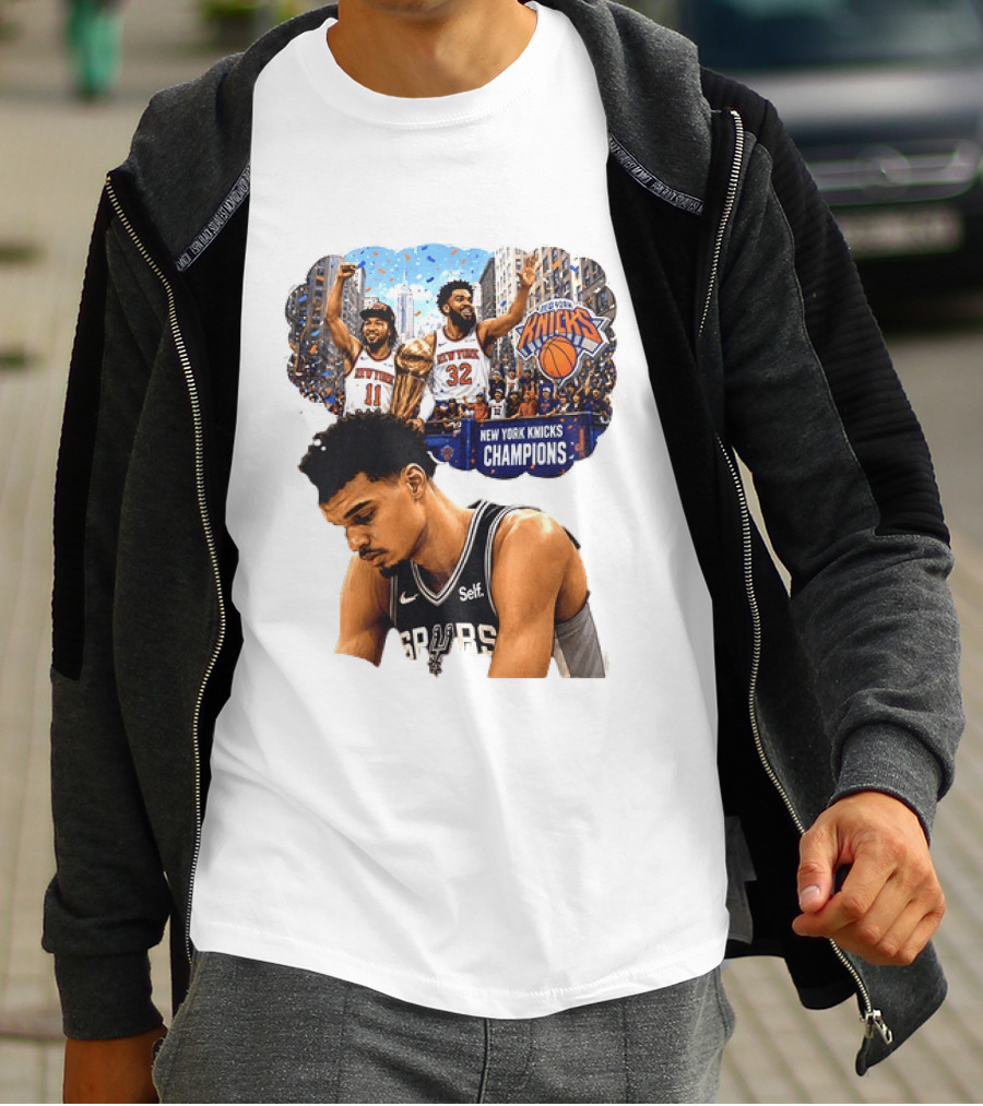 Victor Wembanyama Spurs Dreaming Jalen Brunson Karl Anthony Towns Knicks Champions T-Shirt