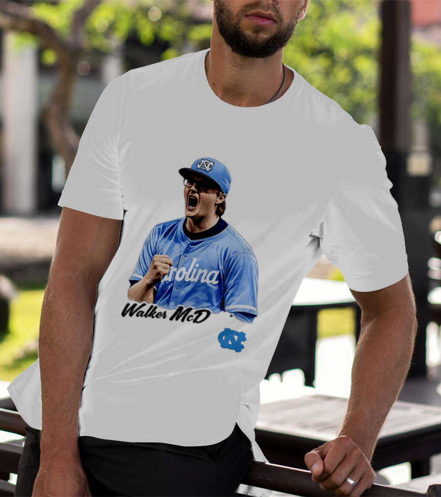 Walker McD North Carolina Tar Heels Baseball Carolina Blue Team Spirit T-Shirt
