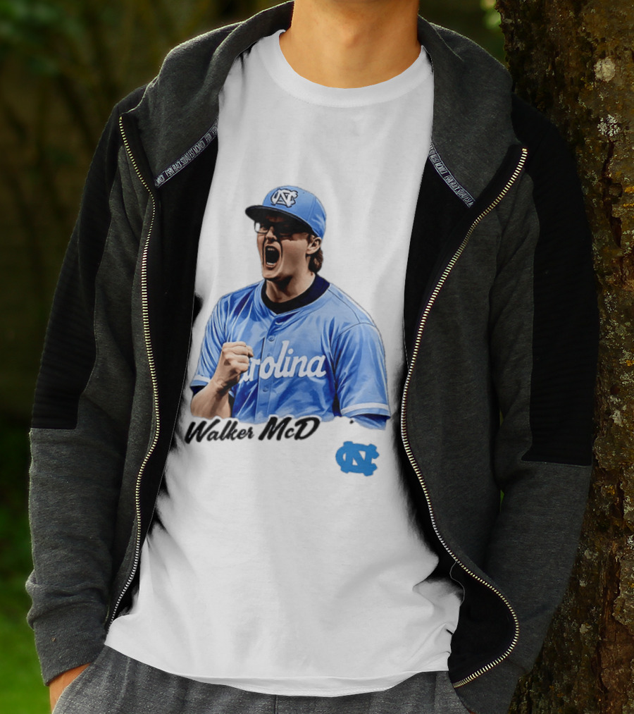 Walker McD North Carolina Tar Heels Baseball Carolina Blue Team Spirit T-Shirt